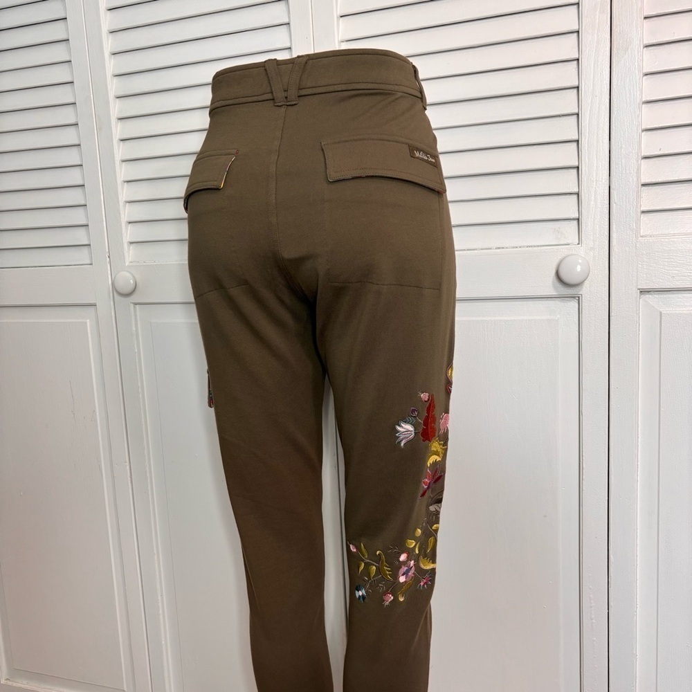MATILDA JANE Embroidered Floral Olive Scouts Honor Pants Size L - Picture 8 of 9